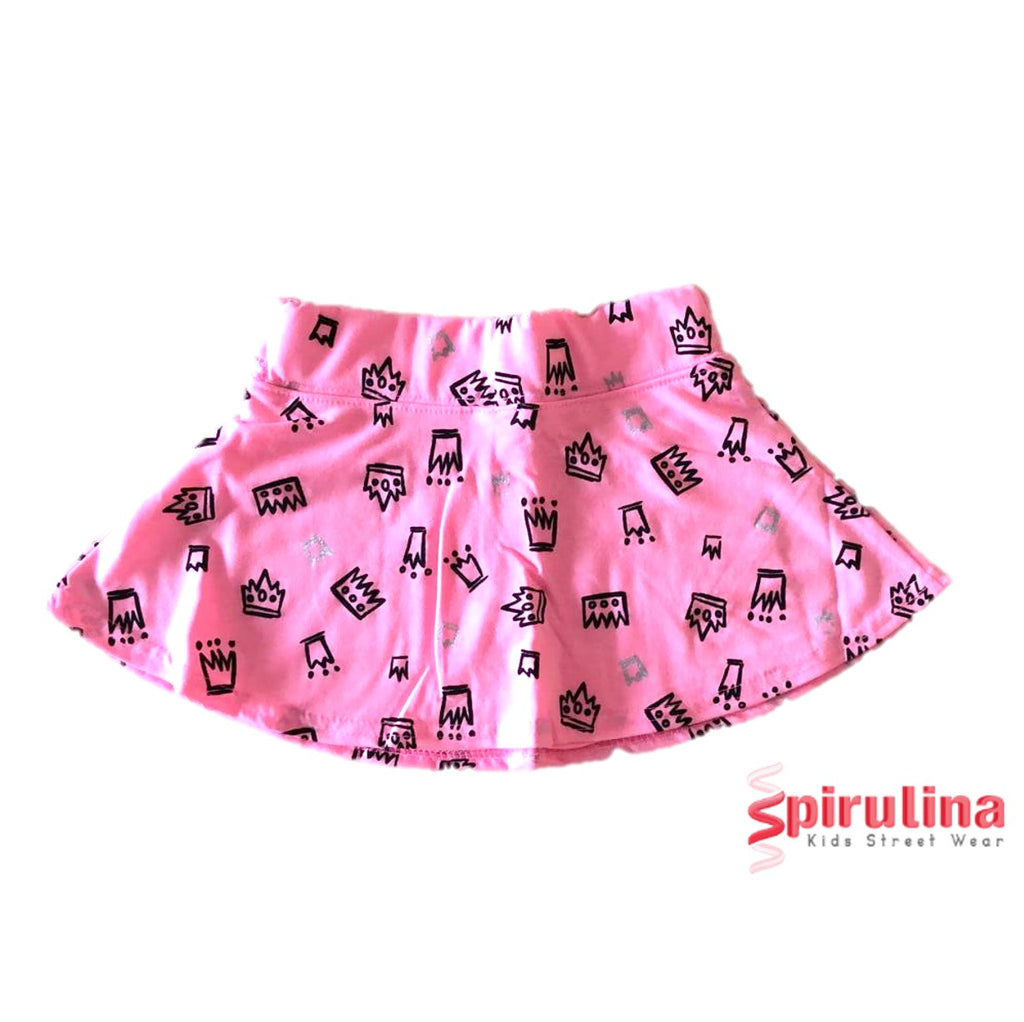 חצאית עם טייץ ורודה קורונה
