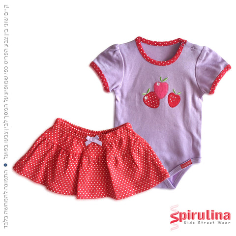 חליפת בגד גוף עם חצאית לתינוקת