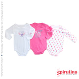 שלישיית בגדי גוף לתינוקת 100% כותנה