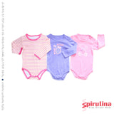 מארז שלישיית בגדי גוף מודפסים לתינוקת, 100% כותנה, במידות 6-24 חודשים (4)