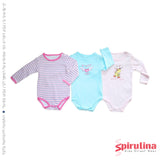 שלישיית בגדי גוף לתינוקת 100% כותנה
