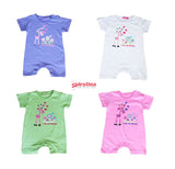 אוברול קצר לתינוקת במגוון צבעים דגם ג'ירפה