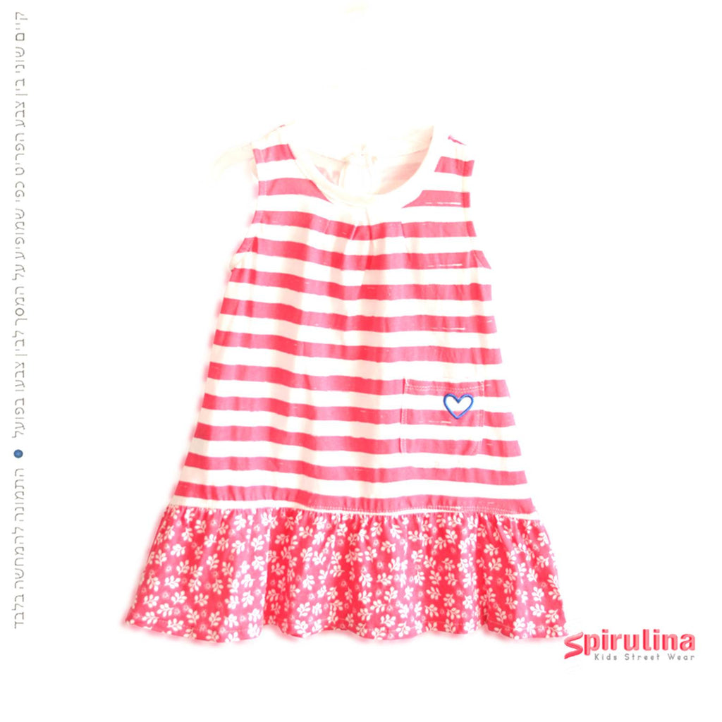 שמלת פסים ורודה לילדות
