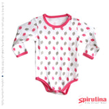 בגד גוף לבן עם שרוולים ארוכים לתינוקת