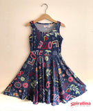 שמלת לייקרה דמוי גי'נס לילדות מסתובבת