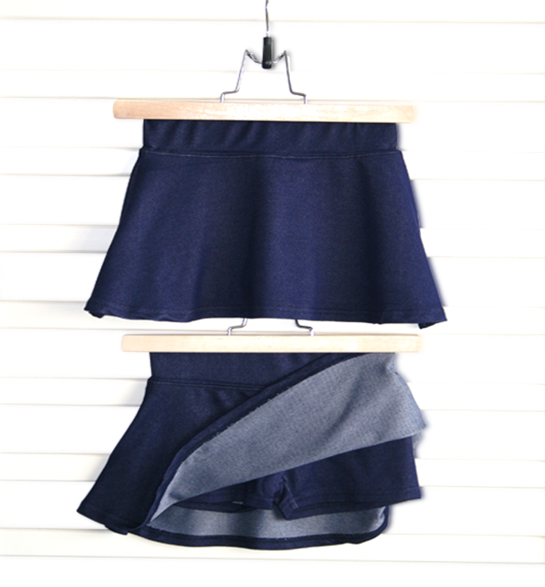 חצאית מיני גי'נס עם טיי מובנה מבית ספירולינה בגדי ילדים