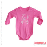 בגד גוף ורוד בזוקה עם שרוולים ארוכים לתינוקת