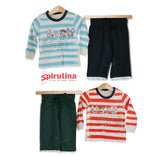 ליפת מעבר מדליקה לבייבי בנים מבית ספירולינה. חולצה ומכנסיים עם שרוולים ארוכים, 100% כותנה