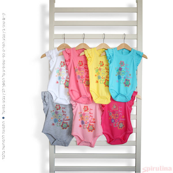 בגד גוף ורוד לתינוקת - בייבי פרחוני במידות 12 ו-24 חודשים בלבד