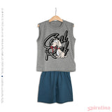 אפור אמריקאי / כחול נייבי