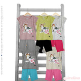 חליפה לבנות עם הדפס של גורי חתולים, חולצת טריקו 100% כותנה AVG אביגדור