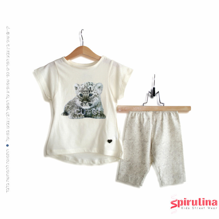 חליפת קיץ גור נמרים שמנת