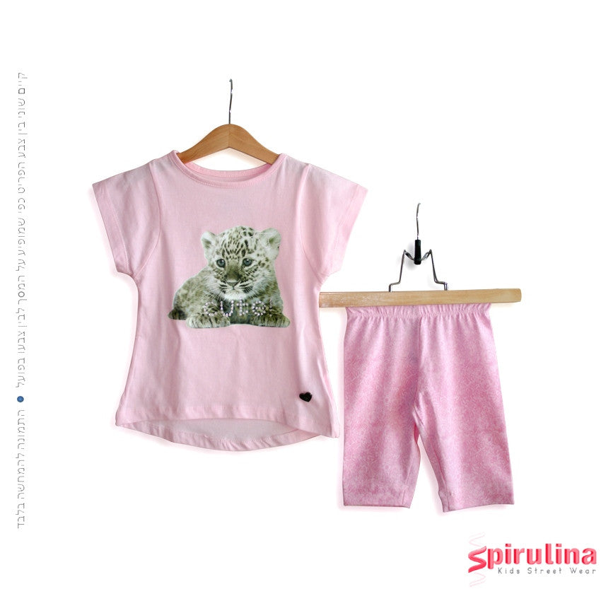 חליפת קיץ גור נמרים ורוד בייבי