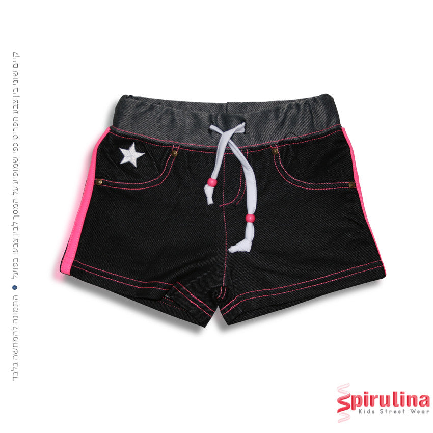 מכנסוני שורט דמוי ג'ינס מלייקרה לילדות. 100% כותנה במידות 4-8