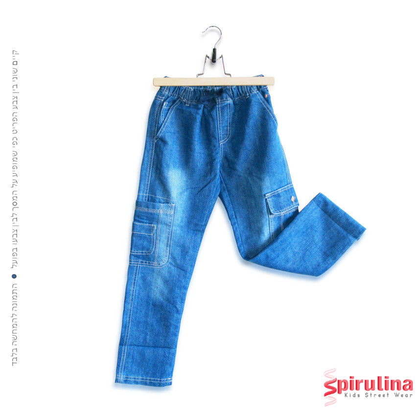 מכנסי ג'ינס ארוכים לילדים ונוער עם שרוך קשירה