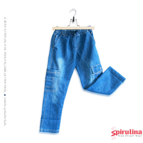 מכנסי ג'ינס ארוכים לילדים ונוער עם שרוך קשירה