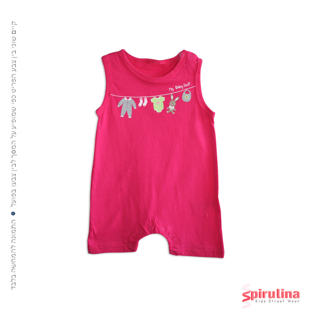 אוברול לתינוקת - ורוד פוקסיה