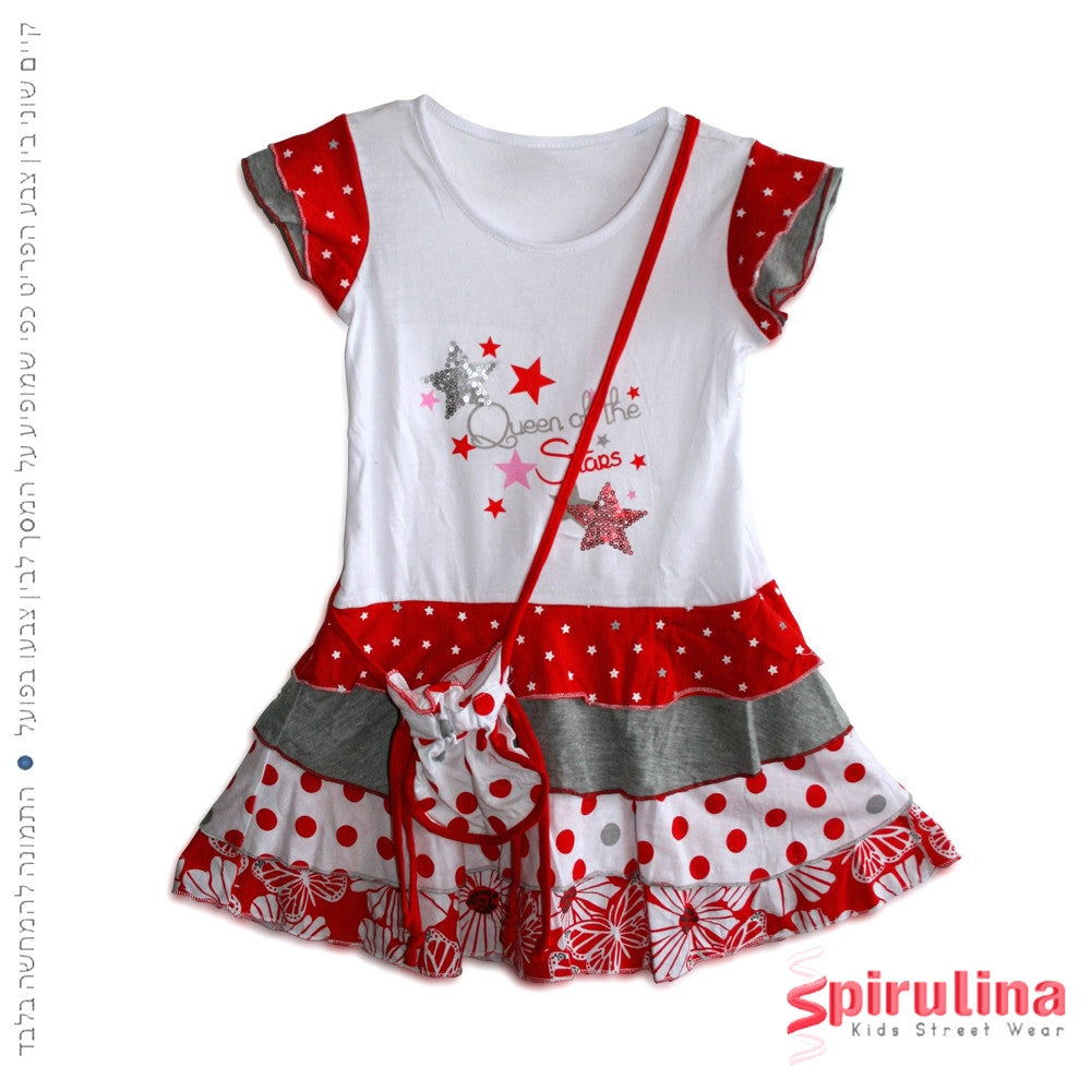 שמלת שכבות אדומה לילדות