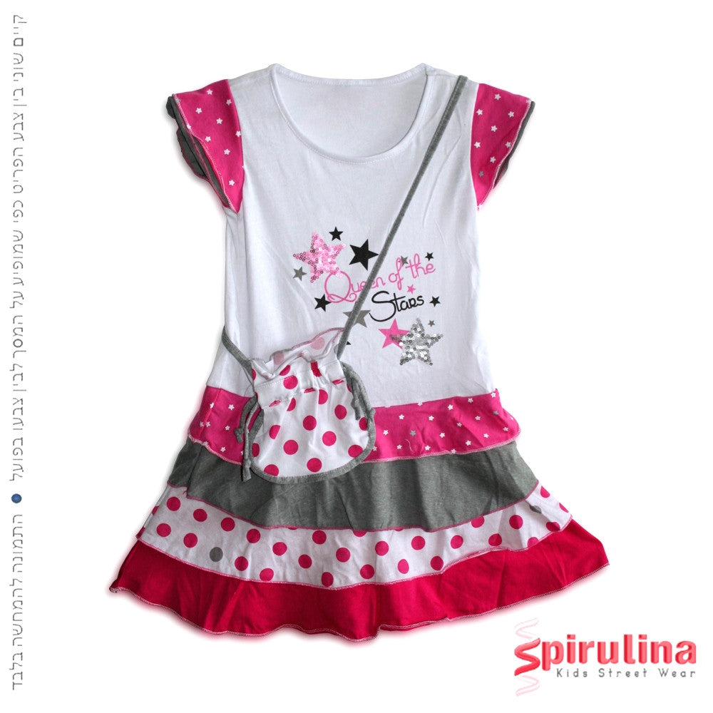 שמלת שכבות ורודה לבנות