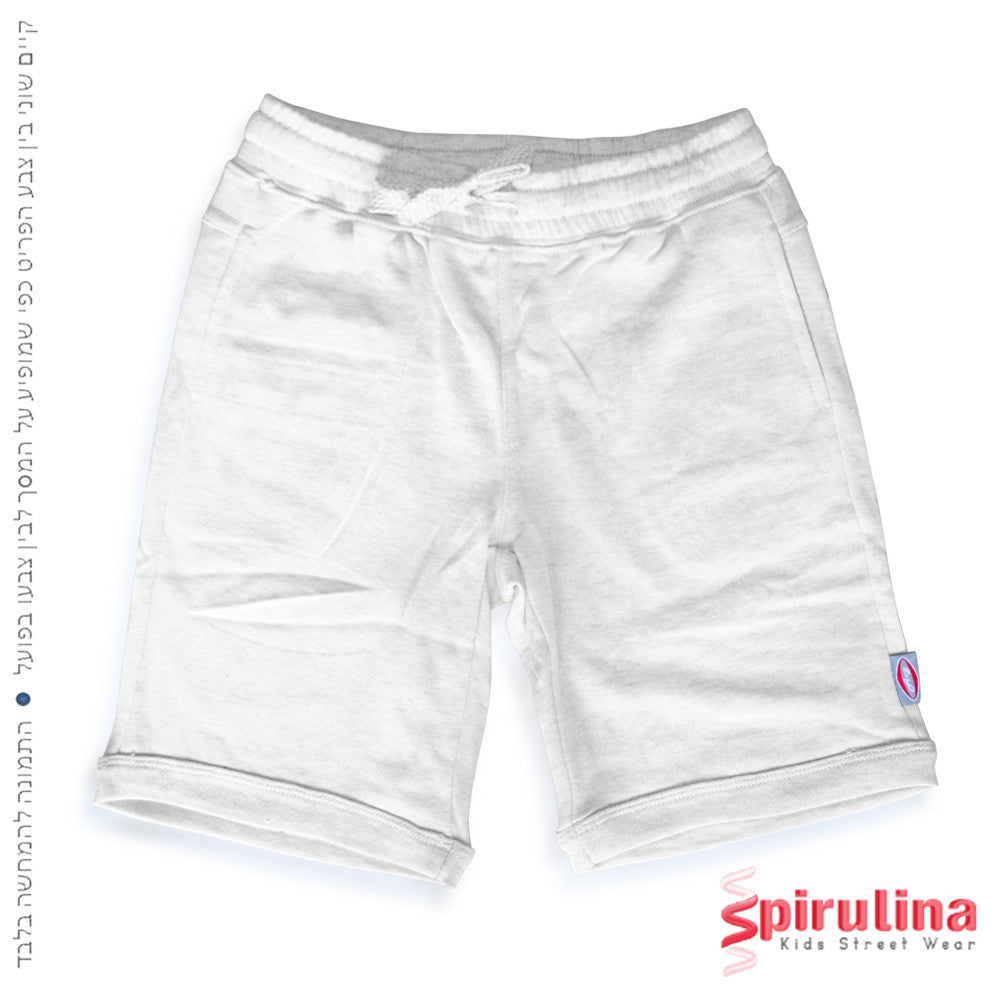 מכנסי בנים ברמודה בצבע מלאנג' אפור כהה מבד פרנץ' טרי, 100% כותנה עם גומי מלא ושרוך קשירה במידות 4-16