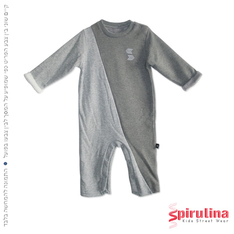 אוברול פרווה מחמם לתינוקות אפור מלאנג'