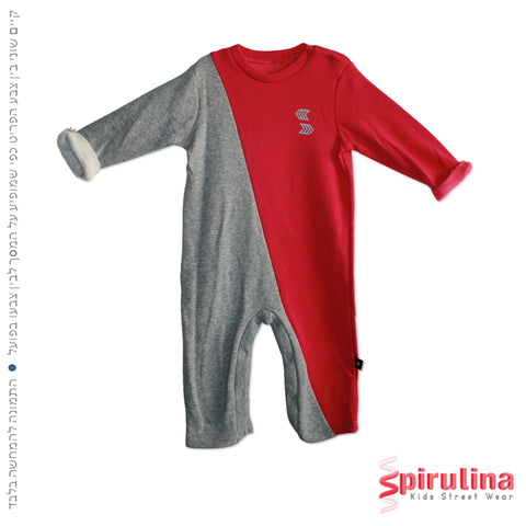 אוברול פרווה מחמם לתינוקות אדום מלאנג'