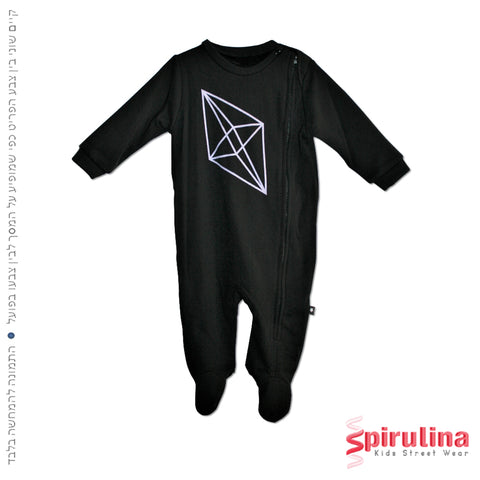 אוברול סליפר פרווה לתינוקות עם תיקתקים עם רגליות