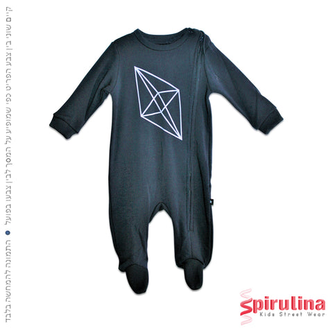 אוברול סליפר פרווה לתינוקות עם תיקתקים עם רגליות