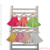 טוניקה צהובה לתינוקות וילדות . 100% כותנה מקומטת, רכה ונעימה במידות 9-24 חודשים.