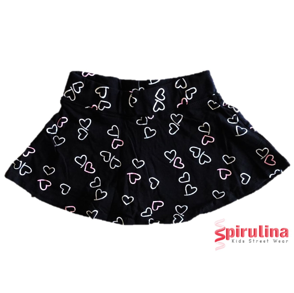 חצאית עם טייץ הדפס לבבות