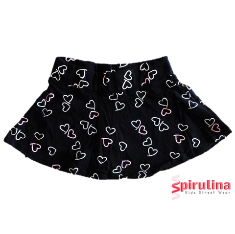 חצאית עם טייץ הדפס לבבות