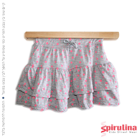 חצאית אפורה מנוקדת לילדות