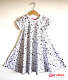 שמלת כותנה לבנה מסתובבת לילדות