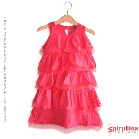 שמלת קומות עם טול 100% כותנה מבית ספירולינה מידות 6-14